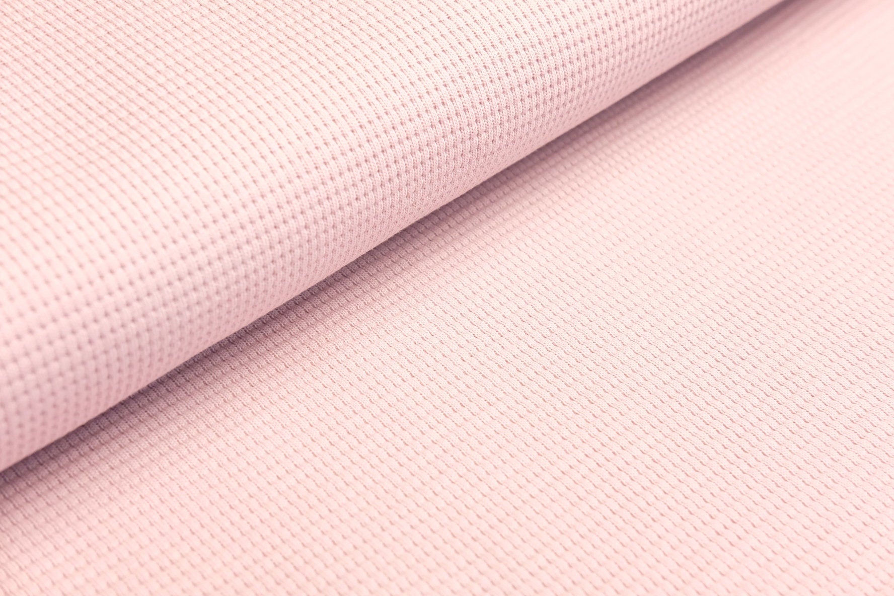 Weicher Waffelstrick Jersey Old Pink 0,5m aus 100%  Baumwollstoff, Baumwolljersey Uni - STOFFSTORCH